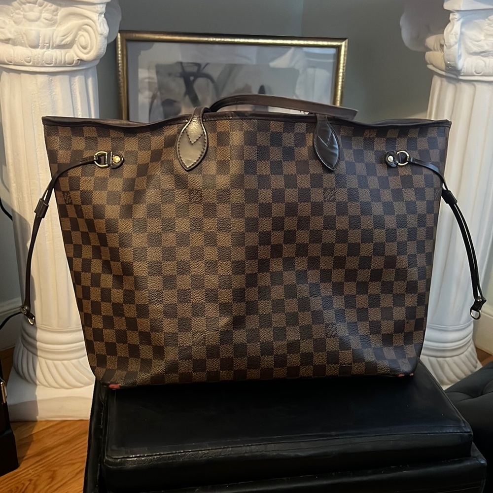 Louis Vuitton Neverfull GM Damier Ebene coated canvas tote bag